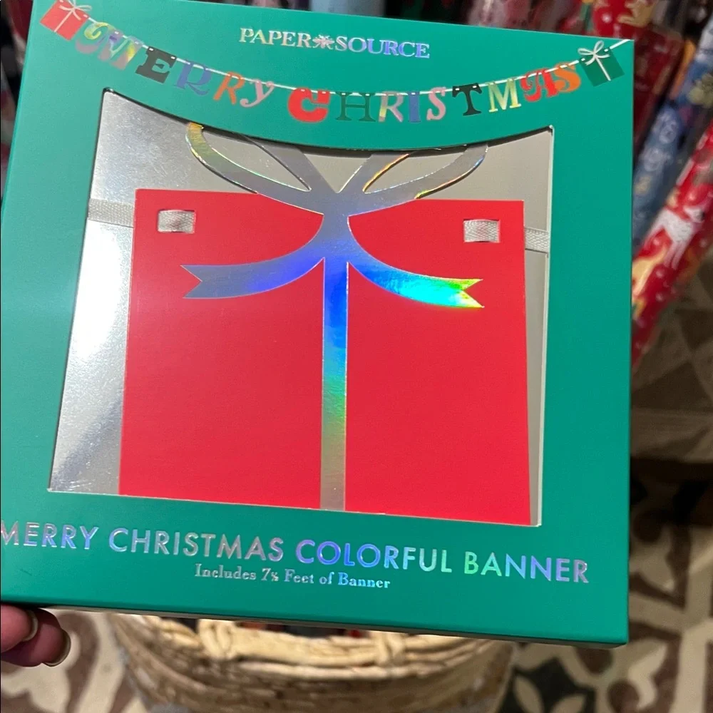 Paper Source MERRY CHRISTMAS Red and Green Christmas Banner